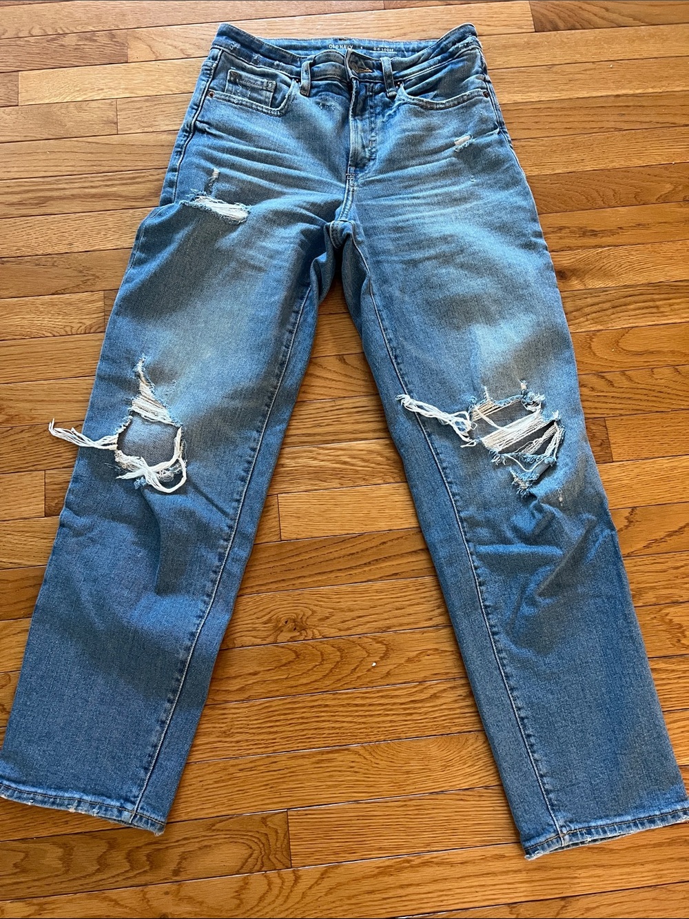 Old Navy Light Blue Ripped Boyfriend Jeans